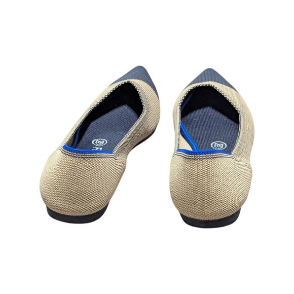 ROTHYS The Point Dune Captoe Flats Retired Womens 8.5 Cap Toe Stretch Shoes Tan - Picture 5 of 7